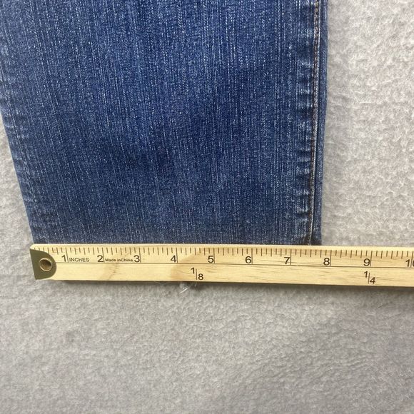 Seven7 Jeans Womens 28x29 Blue Denim Straight Faded Distressed Marbled Stretch - Picture 6 of 16